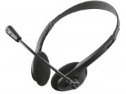 Trust Primo Chat Auriculares Con Microfono - Control De Volumen - Diadema Ajustable - Jack 3.5Mm - Color Negro