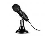 Krom Kyp Microfono Gaming Omnidireccional - Base Solida - Angulo Ajustable - Jack 3.5Mm - Color Negro