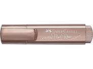 Faber-Castell Textliner 46 Metallic Marcador Fluorescente - Punta Biselada - Trazo Entre 1Mm Y 5Mm - Tinta Con Base De Agua - Color Oro Rosa