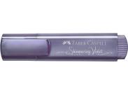 Faber-Castell Textliner 46 Metallic Marcador Fluorescente - Punta Biselada - Trazo Entre 1Mm Y 5Mm - Tinta Con Base De Agua - Color Violeta Metalico