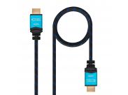 Nanocable Cable Hdmi V2.0 Macho A Hdmi V2.0 Macho 1M - 4K@60Hz 18Gbps - Alta Velocidad - Recubierto Nylon Trenzado - Color Negro/Azul