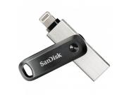 Sandisk Ixpand Go Memoria Usb 3.0 Y Lightning 256Gb - Diseño Metalico/Plastico - Color Acero/Negro (Pendrive)