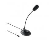Tooq Microfono De Escritorio Flexible Omnidireccional - Interruptor On/Off - Cable De 2M - Jack 3.5Mm - Color Negro