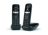 Gigaset As690 Duo Telefono Inalambrico Dect + 1 Supletorio - Pantalla En B/N - Control De Volumen - Gran Autonomia