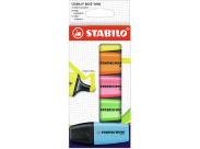 Stabilo Boss Mini Pack De 5 Marcadores Fluorescentes - Trazo Entre 2 Y 5Mm - Tinta Con Base De Agua - Antisecado - Colores Surtidos