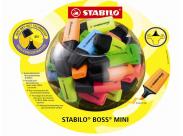 Stabilo Boss Mini Expositor Con 50 Marcadores Fluorescentes - Trazo Entre 2 Y 5Mm - Tinta Con Base De Agua - Antisecado - Colores Surtidos