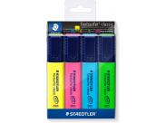 Staedtler Textsurfer Classic 364 Pack De 4 Marcadores Fluorescentes - Secado Rapido - Trazo 1 - 5Mm Aprox - Colores Surtidos
