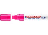 Edding 4090 Rotulador De Tiza Liquida - Punta Biselada - Trazo Entre 4 Y 15Mm - Olor Neutro - Color Rosa Neon