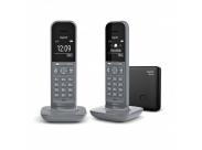 Gigaset Cl390 Duo Telefono Inalambrico Dect - Pantalla En B/N - Control De Volumen - Color Gris