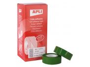 Apli Cinta Adhesiva Polipropileno 19Mm X 33M - Resistente Al Desgarro - Facil De Cortar - Adhesivo De Alta Calidad - Color Verde