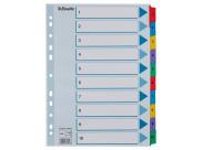 Esselte Indice De Carton Con Pestañas Reforzadas - A4 - Numeradas 1-10 - Multicolor
