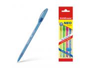 Erichkrause Neo Cocktail Pack De 4 Boligrafos Stick Brillante Y Desechable - Punta De Aguja Fina - Tinta Semi-Gel - Color Azul