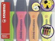 Stabilo Boss Executive Pack De 4 Marcadores Fluorescentes - Zona De Agarre - Trazo Entre 2 Y 5Mm - Recargable - Tinta Con Base De Agua - Colores Surtidos