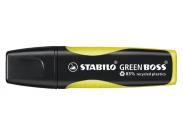 Stabilo Green Boss Marcador Fluorescente - Fabricado Con Un 83% De Plastico Reciclado - Trazo Entre 2 Y 5Mm - Recargable - Color Amarillo