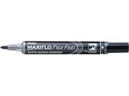 Pentel Maxiflo Flex-Feel Rotulador Para Pizarra Blanca - Punta Flexible 4.6Mm - Trazo De 1 A 5Mm - Dosificacion De Tinta Mediante Embolo - Color Negro