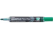 Pentel Maxiflo Flex-Feel Rotulador Para Pizarra Blanca - Punta Flexible 4.6Mm - Trazo De 1 A 5Mm - Dosificacion De Tinta Mediante Embolo - Color Verde