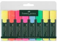 Faber-Castell Textliner 48 Pack De 8 Marcadores Fluorescentes - Punta Biselada - Trazo Entre 1.2Mm Y 5Mm - Tinta Con Base De Agua - Colores Surtidos