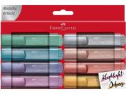 Faber-Castell Textliner 46 Metallic Pack De 8 Marcadores Fluorescentes - Punta Biselada - Trazo Entre 1Mm Y 5Mm - Tinta Con Base De Agua - Colores Surtidos