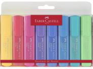 Faber-Castell Textliner 46 Pastel Pack De 8 Marcadores Fluorescentes - Punta Biselada - Trazo Entre 1Mm Y 5Mm - Tinta Con Base De Agua - Colores Surtidos