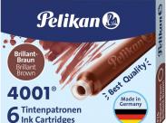 Pelikan Caja De 6 Cartuchos 4001 Tp/6 Tinta De Alta Calidad - Compatible Con Plumas Estilograficas - Color Marron