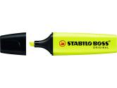 Stabilo Boss 70 Rotulador Marcador Fluorescente - Trazo entre 2 y 5mm - Recargable - Tinta con Base de Agua - Color Amarillo Fluorescente