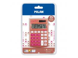 Milan Pocket Copper Calculadora 8 Digitos - Calculadora de Bolsillo - Tacto Suave - 3 Teclas de Memoria y Raiz Cuadrada - Color Rosa