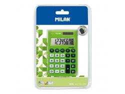 Milan Pocket Digitos Calculadora 8 - Calculadora de Bolsillo - Tacto Suave - 3 Teclas de Memoria y Raiz Cuadrada - Color Verde