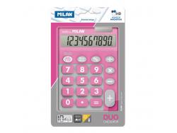 Milan Calculadora 10 Digitos Duo - Calculadora de Sobremesa - Teclas Grandes - Tecla Rectificacion Entrada de Datos - Color Rosa