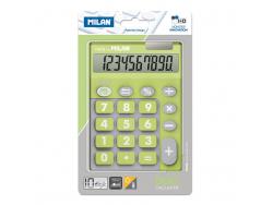Milan Calculadora 10 Digitos Duo - Calculadora de Sobremesa - Teclas Grandes - Tecla Rectificacion Entrada de Datos - Color Verde
