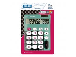 Milan Calculadora 10 Digitos Dots & Buttons- Calculadora de Sobremesa - Teclas grandes - Tecla rectificacion entrada de datos - Color Turquesa