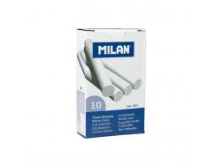 Milan Pack de 10 Tizas - Redondas - No Contienen Caseina - Color Blanco
