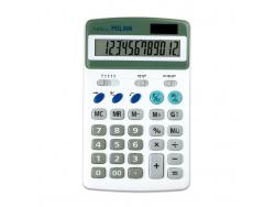 Milan Calculadora 12 Digitos - 3 Teclas de Memoria - Raiz Cuadrada y Calculo de Margenes - Apagado Automatico - Color Blanco