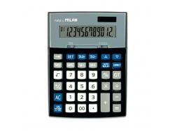 Milan Calculadoras 12 Digitos - 3 Teclas de Memoria - Funcion Impuestos - Calculo de Margenes - Tecla Rectificacion Entrada de Datos - Color Negro