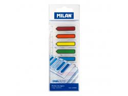 Milan Bloc de 120 Marcadores de Pagina - Plastico - Incluye Regla - Colores Transparentes Surtidos - Medidas 13mm x 5,9mm - Colores Surtidos