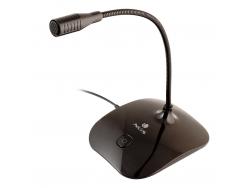 NGS MS115 Microfono de Escritorio Omnidireccional - Ajustable - Boton Mute - Cable de 1.50m - Jack 3.5mm - Color Negro