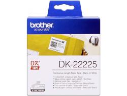 Brother DK22225 - Etiquetas Originales de Tamaño personalizado - Ancho 38mm x 30,48 metros - Texto negro sobre fondo blanco