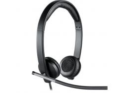 Logitech H650E Auriculares con Microfono USB - Microfono Plegable - Almohadillas Acolchadas - Controles en Cable - Color Negro