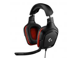 Logitech G332 Auriculares Gaming con Microfono - Microfono Plegable - Diadema Ajustable - Almohadillas Acolchadas - Altavoces de 50mm - Cable de 2m - Color Negro/Rojo