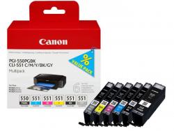 Canon PGI550/CLI551 Pack de 6 Cartuchos de Tinta Originales - 6496B005