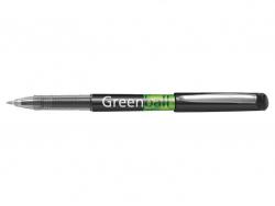 Pilot Boligrafo de Tinta Liquida Greenball - Recargable - Fabricado con Plastico Reciclado - Punta Media 0.7mm - Trazo 0.35mm - Color Negro
