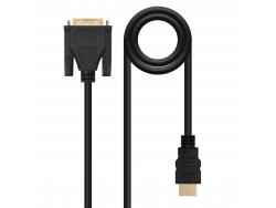Nanocable Cable DVI 18+5 Macho a HDMI Macho 3m - Color Negro