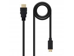 Nanocable Cable HDMI v1.3 Macho a Mini HDMI Macho 3m - Color Negro