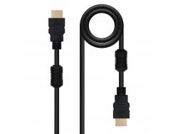 Nanocable Cable HDMI v1.4 con Ferrita Macho a HDMI v1.4 con Ferrita Macho 5m - Alta Velocidad - Color Negro