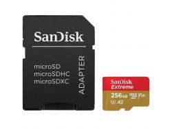 Sandisk Extreme Tarjeta Micro SDXC 256GB UHS-I U3 V30 A2 Clase 10 160MB/s + Adaptador SD