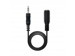 Nanocable Cable Audio Estereo Jack 3.5mm Macho a Jack 3.5mm Hembra 1.50m - Color Negro