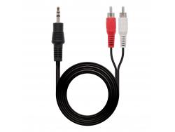 Nanocable Cable Audio Estereo Jack 3.5mm Macho a 2x RCA Macho 5m - Color Negro