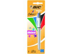 Bic 4 Colours Shine Boligrafo de Bola Retractil - Punta Media de 1.0mm - Tinta con Base de Aceite - 4 Colores de Tinta