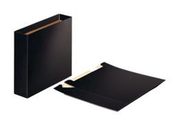 Esselte Cajetin de Carton para Archivadores - Tamaño A4 - Lomo 75mm - Capacidad 500 Hojas - Color Negro