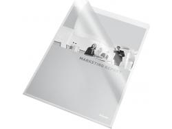 Esselte 30Q Caja de 100 Dossiers Uñero - Formato Folio - PVC Flexible - Grosor 140 Micras - Color Transparente