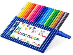 Staedtler Ergosoft 157 Pack de 24 Lapices de Colores - Diseño Ergonomico - Superficie Antideslizante - Colores Surtidos